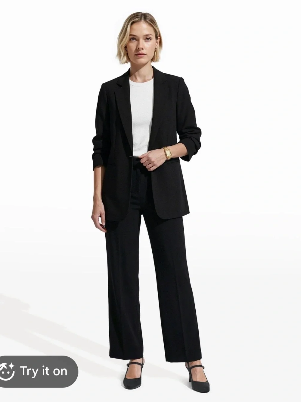 Anne Klein 3/4 Sleeve Padded Shoulder Blazer Size Large NWT